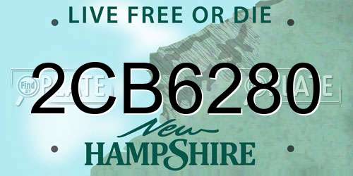 2CB6280 New Hampshire License Plate