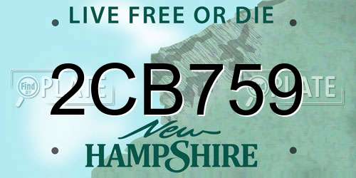 2CB759 New Hampshire License Plate