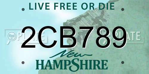 2CB789 New Hampshire License Plate