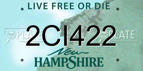 2CI422 New Hampshire License Plate