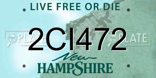 2CI472 New Hampshire License Plate