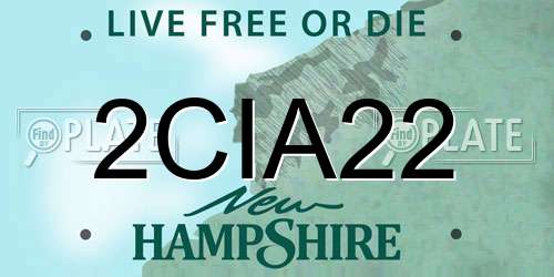 2CIA22 New Hampshire License Plate