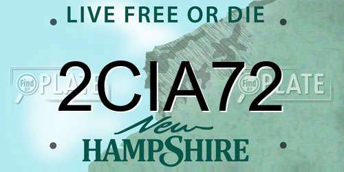 2CIA72 New Hampshire License Plate