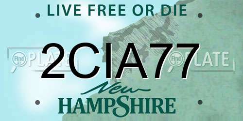 2CIA77 New Hampshire License Plate