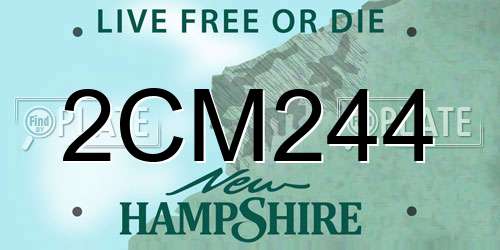 2CM244 New Hampshire License Plate