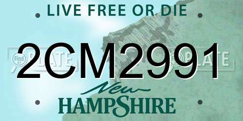 2CM2991 New Hampshire License Plate