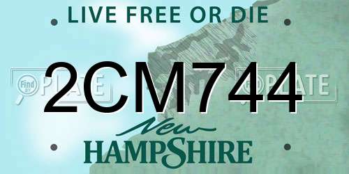 2CM744 New Hampshire License Plate