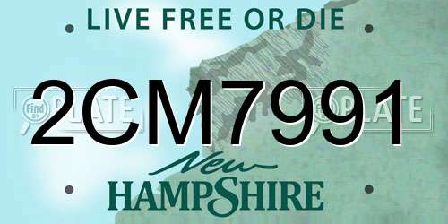 2CM7991 New Hampshire License Plate
