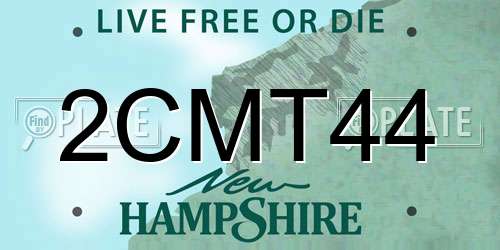 2CMT44 New Hampshire License Plate