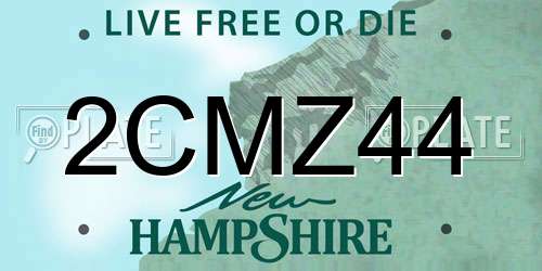 2CMZ44 New Hampshire License Plate