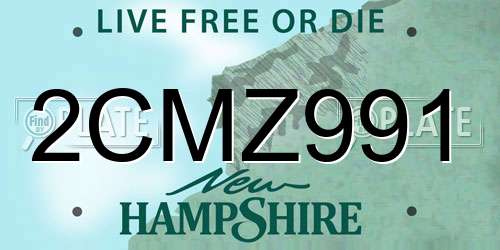 2CMZ991 New Hampshire License Plate