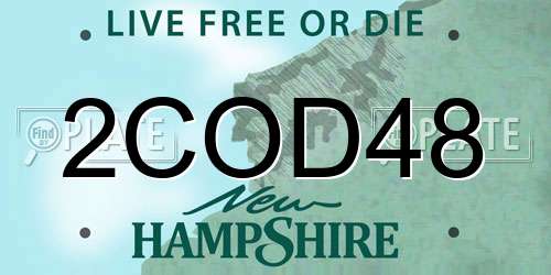 2COD48 New Hampshire License Plate
