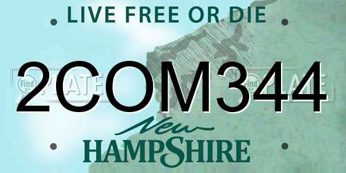 2COM344 New Hampshire License Plate