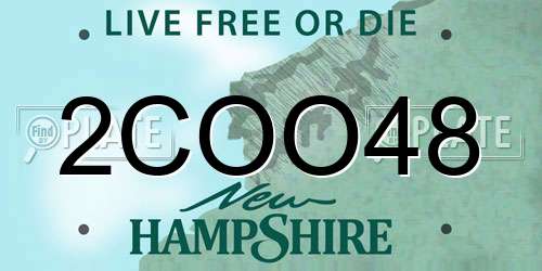 2COO48 New Hampshire License Plate