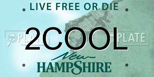 2COOL New Hampshire License Plate