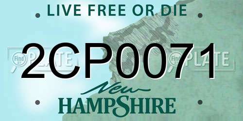 2CP0071 New Hampshire License Plate