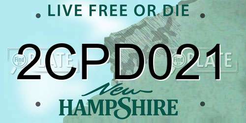2CPD021 New Hampshire License Plate