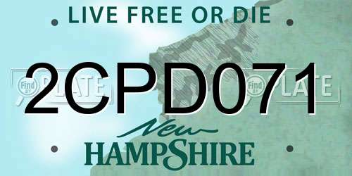 2CPD071 New Hampshire License Plate