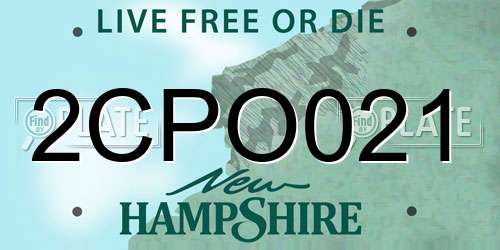 2CPO021 New Hampshire License Plate