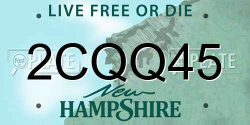 2CQQ45 New Hampshire License Plate