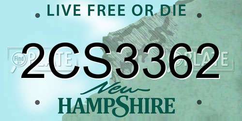 2CS3362 New Hampshire License Plate