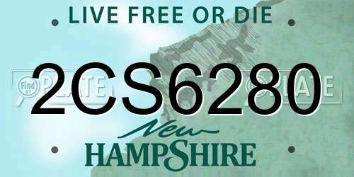 2CS6280 New Hampshire License Plate