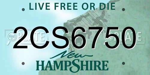 2CS6750 New Hampshire License Plate