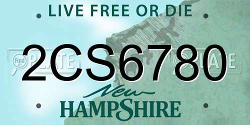 2CS6780 New Hampshire License Plate