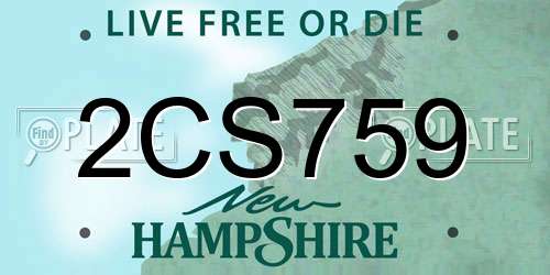2CS759 New Hampshire License Plate