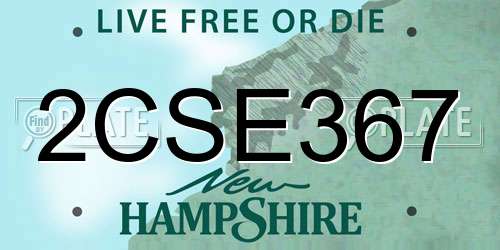 2CSE367 New Hampshire License Plate