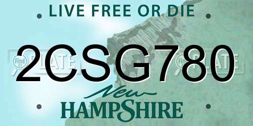 2CSG780 New Hampshire License Plate