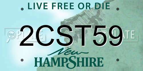 2CST59 New Hampshire License Plate