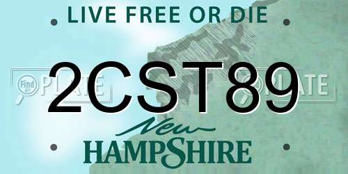2CST89 New Hampshire License Plate