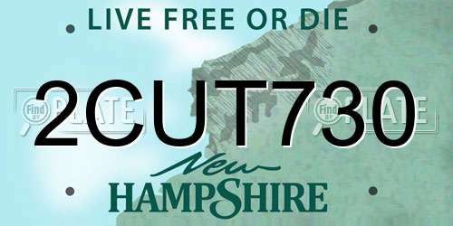 2CUT730 New Hampshire License Plate