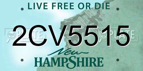 2CV5515 New Hampshire License Plate