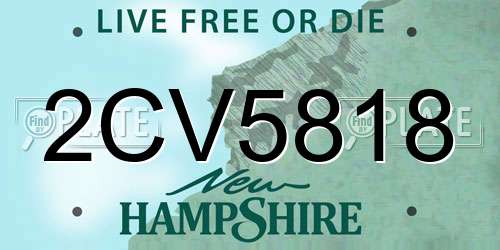 2CV5818 New Hampshire License Plate