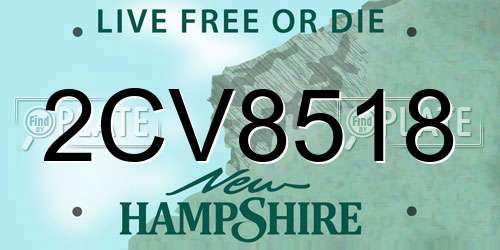2CV8518 New Hampshire License Plate