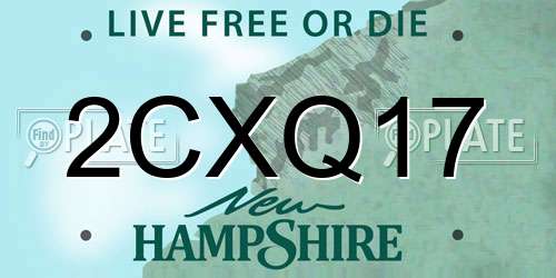 2CXQ17 New Hampshire License Plate