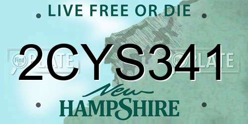 2CYS341 New Hampshire License Plate