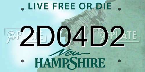 2D04D2 New Hampshire License Plate