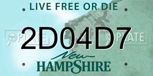 2D04D7 New Hampshire License Plate