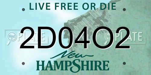 2D04O2 New Hampshire License Plate