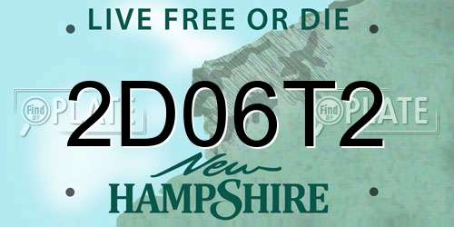 2D06T2 New Hampshire License Plate