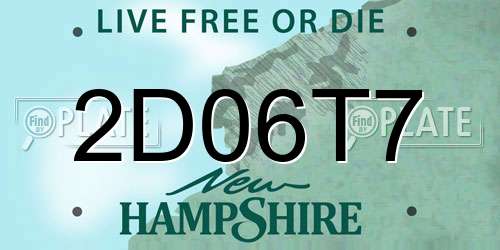 2D06T7 New Hampshire License Plate