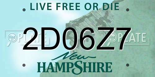 2D06Z7 New Hampshire License Plate
