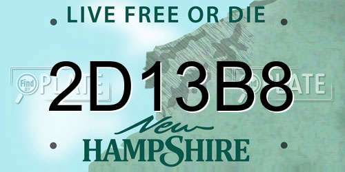 2D13B8 New Hampshire License Plate