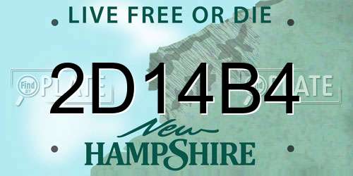 2D14B4 New Hampshire License Plate