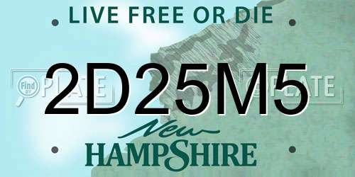 2D25M5 New Hampshire License Plate