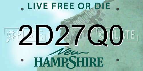 2D27Q0 New Hampshire License Plate