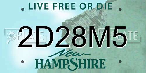 2D28M5 New Hampshire License Plate